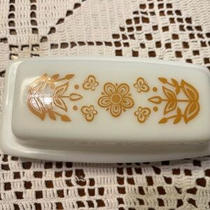 Vintage 1960’s Pyrex butter dish yellow butterflies